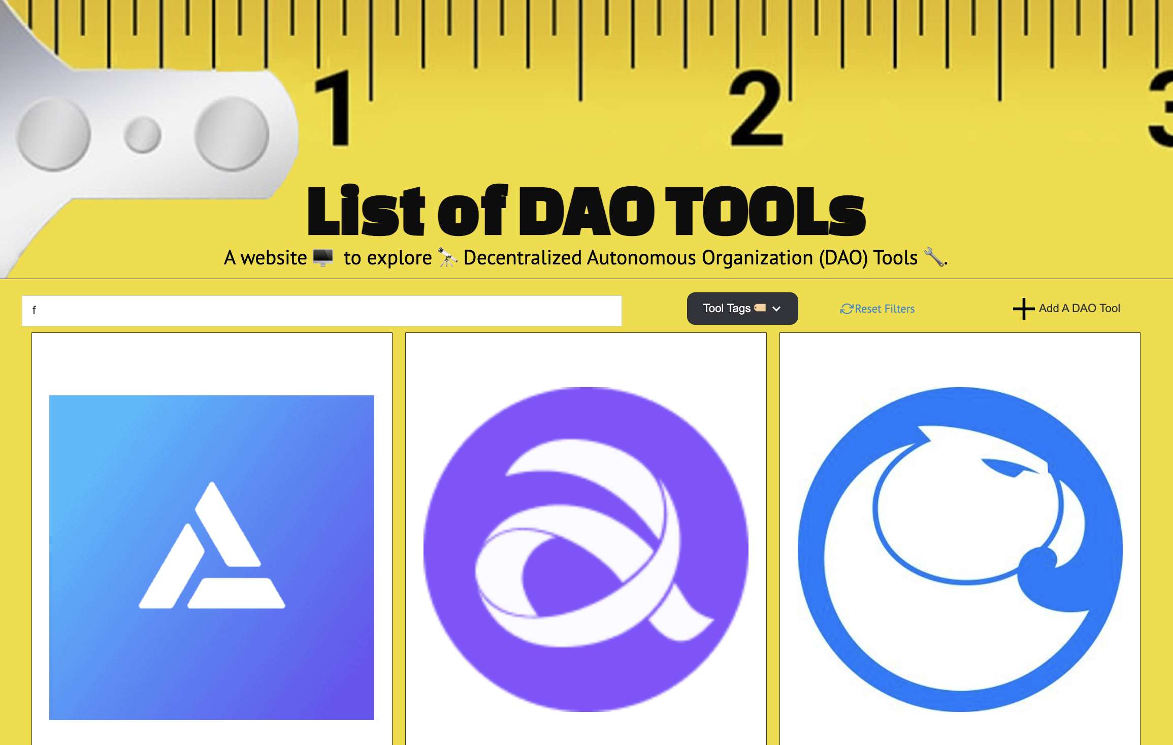 List of DAO Tools website